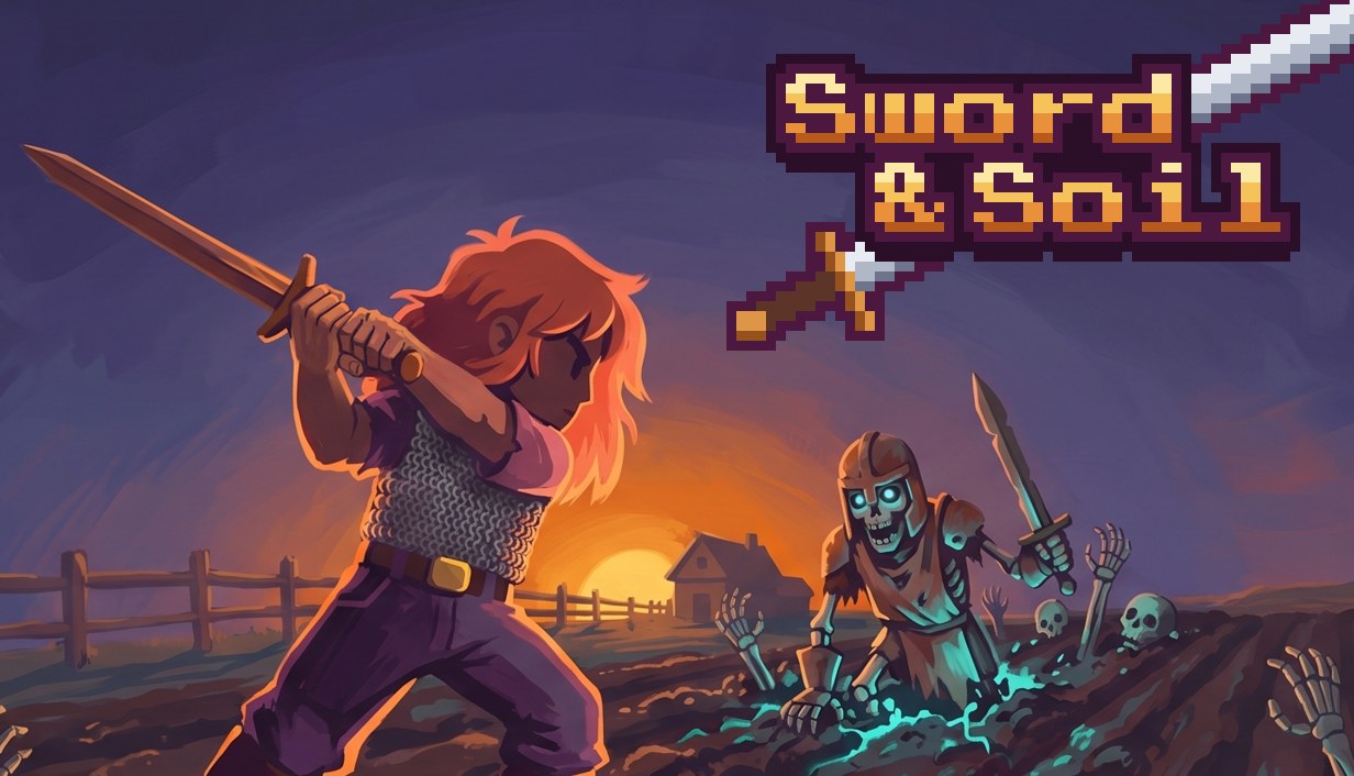 Sword & Soil key art with the logo